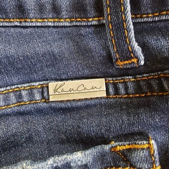 Kancan Miranda Distressed Raw Hem Skinny Crop Jeans Sz 24 - Picture 9 of 10